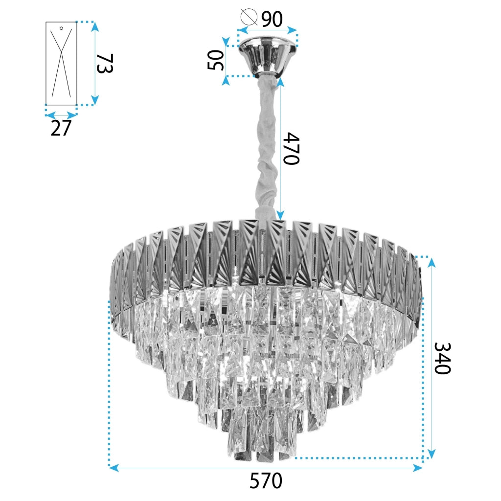 Lampada Cristal G060-cp 60cm