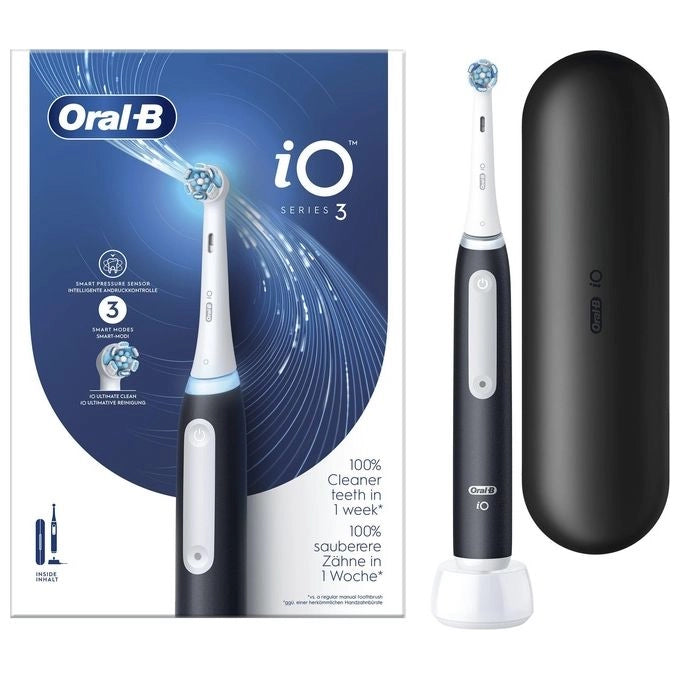 Oral-B Spazzolino Elettrico iO 3 Nero, 1 Testina