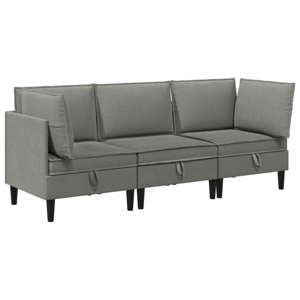 Set di mobili per il soggiorno 3 pcs Grigio scuro Tessuto 3413803