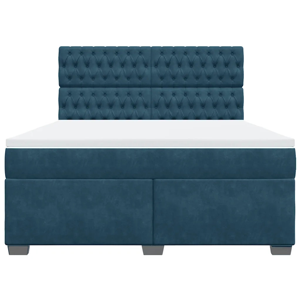 Giroletto a Molle con Materasso Blu 180x200 cm in Velluto 3293288