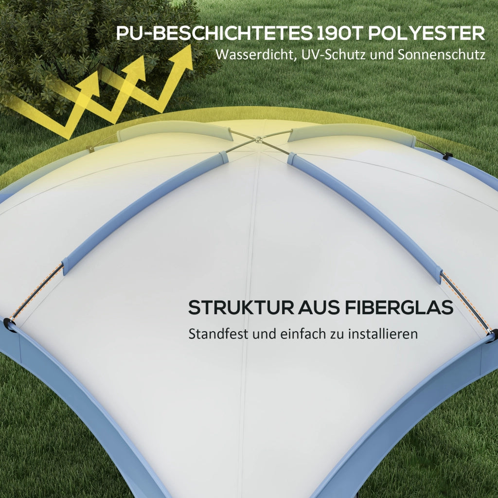 Gazebo da Giardino 3,5x3,5m ¨C Xylo ¨C Impermeabile Azzurro con Porta
