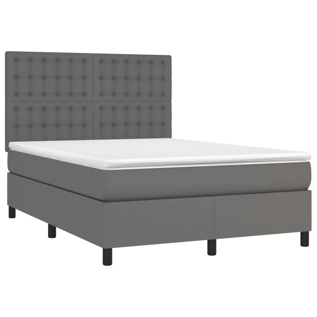 Giroletto a Molle con Materasso Grigio 140x200 cm in Similpellecod mxl 99790