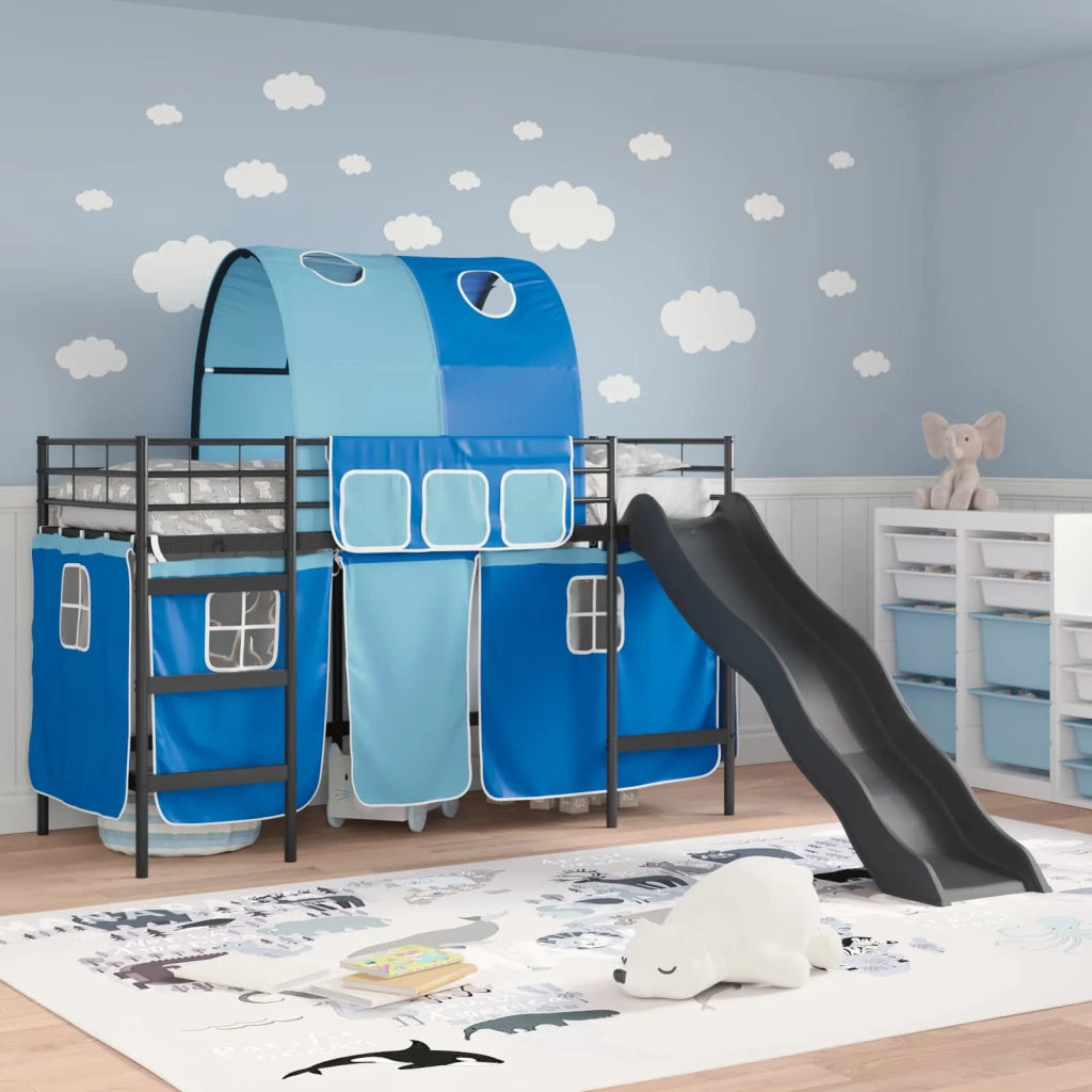 Struttura del letto loft per bambini Nero e Blu 75 x 190 cm