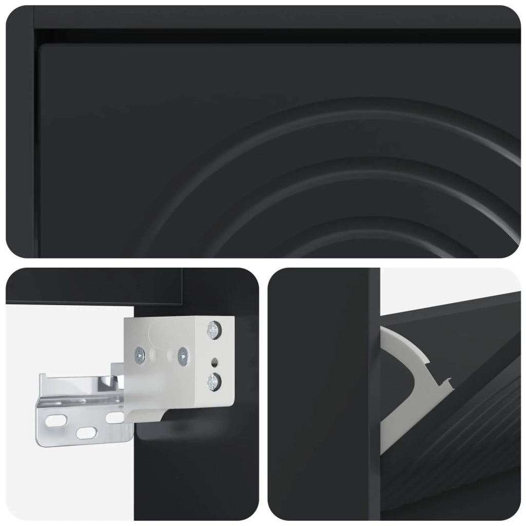 Mobiletto per Scarpe da Muro ALKMAAR 71 x 17 x 43 cm Nero 896186
