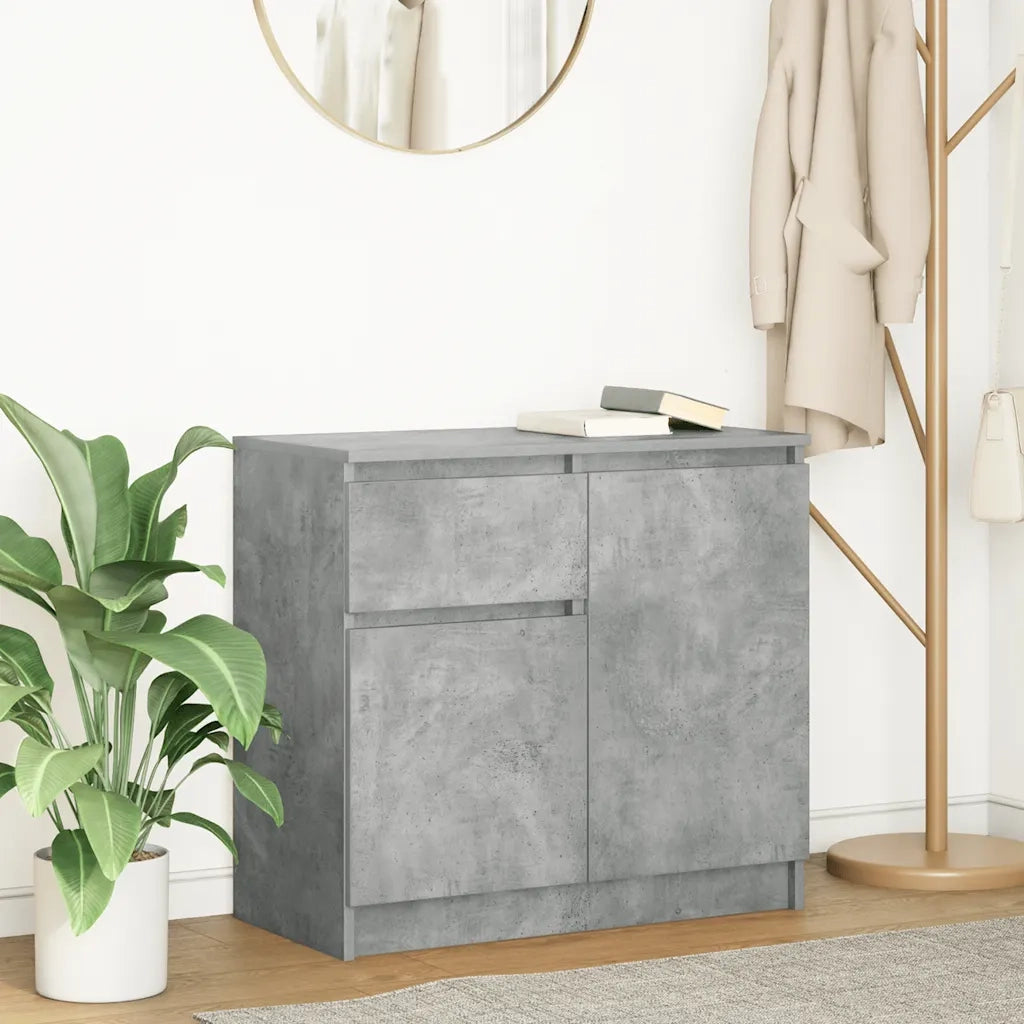 Credenza con Cassetto Grigio Cemento 71x35x65 cm in Truciolato