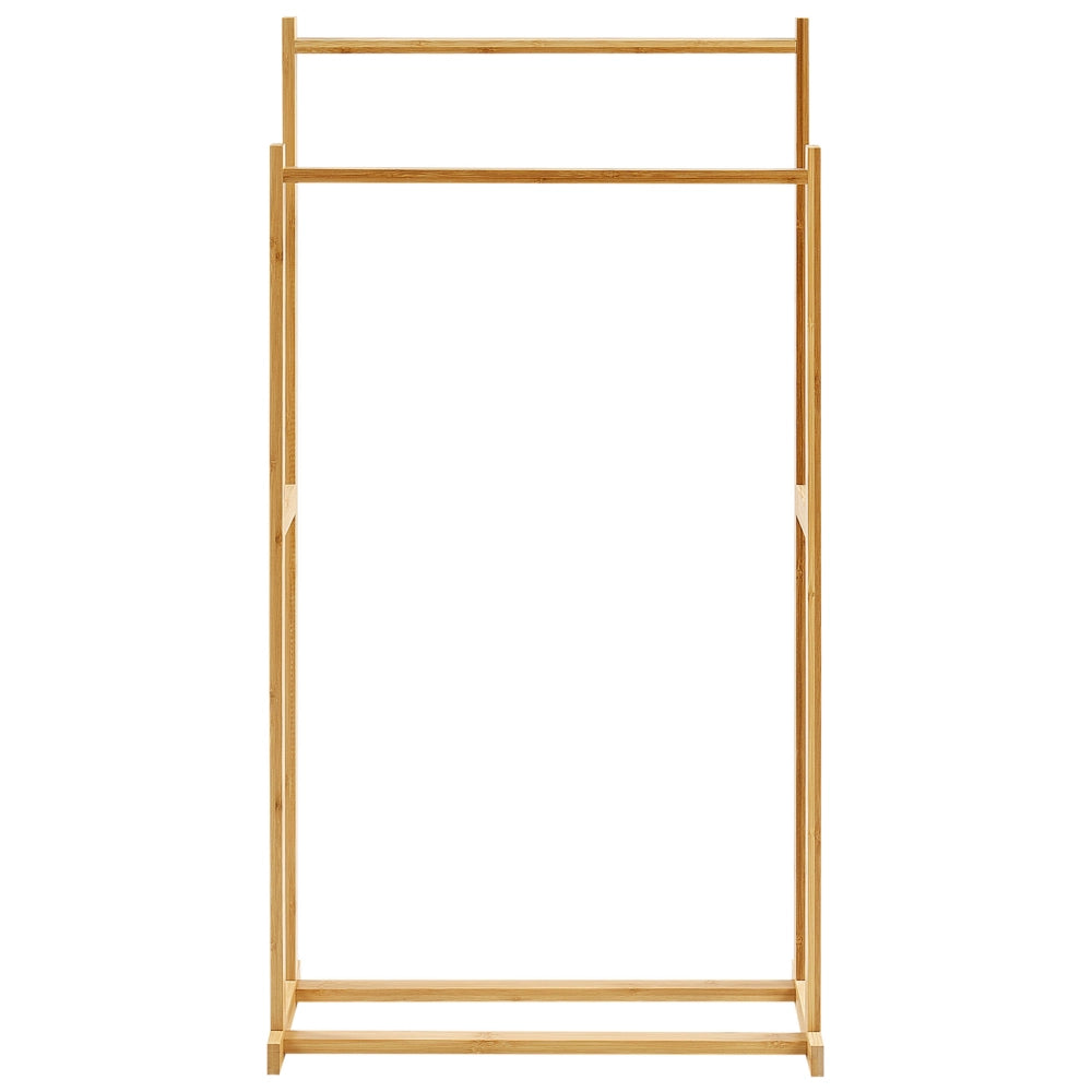 Portasciugamani in marrone chiaro di bambù 85x45 cm 2 binari Accessori per il bagno