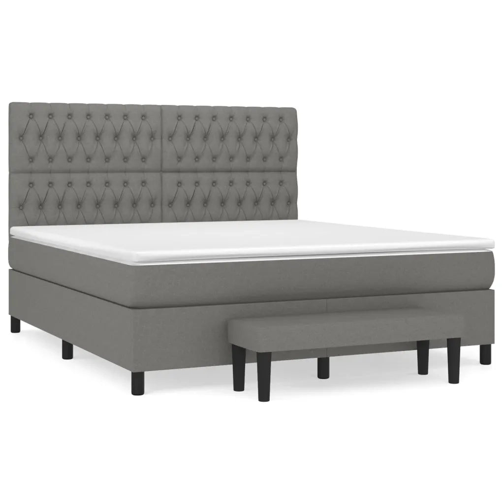 Giroletto a Molle con Materasso Grigio Scuro 180x200 cm Tessuto 3136854