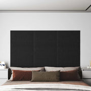 Testiera da Parete 12 pcs Nero 60 x 30 cm Tessuto 42020536