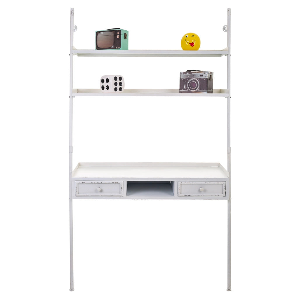 Scaffale da scrivania in metallo bianco 107x45x188h