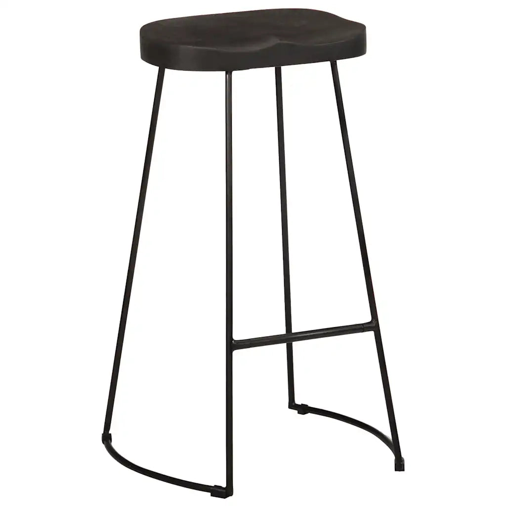 Sgabelli da Bar 2 pz Neri 45x40x78 cm Legno Massello di Mango 4013527
