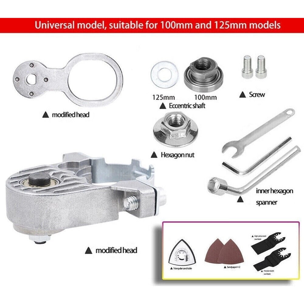 Trade Shop - Kit Conversione Da Smerigliatrice Flex A Utensile Oscillante Multifunzione 07358 -