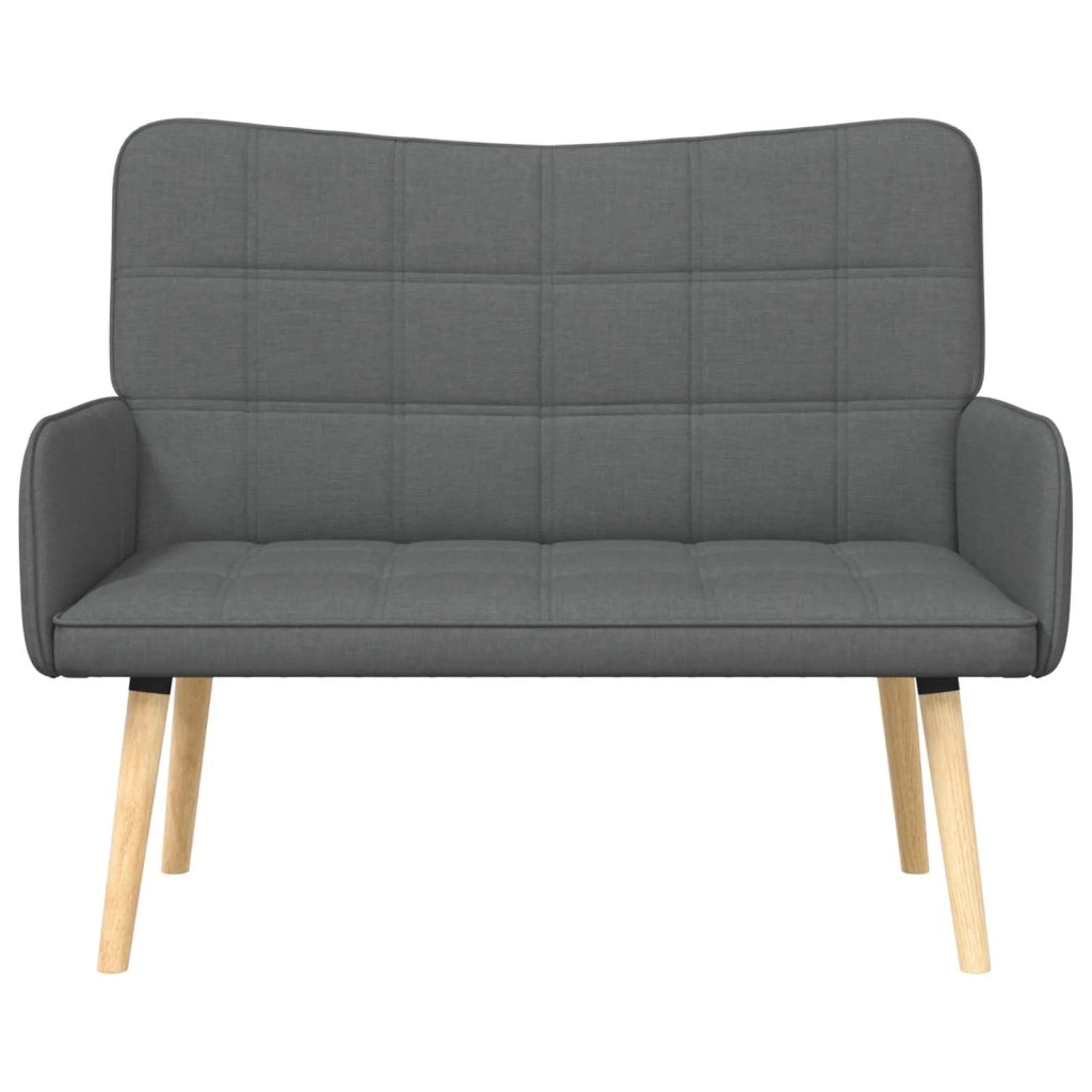 Sofa a Due Posti Grigio scuro 115 x 61 x 87 cm Tessuto