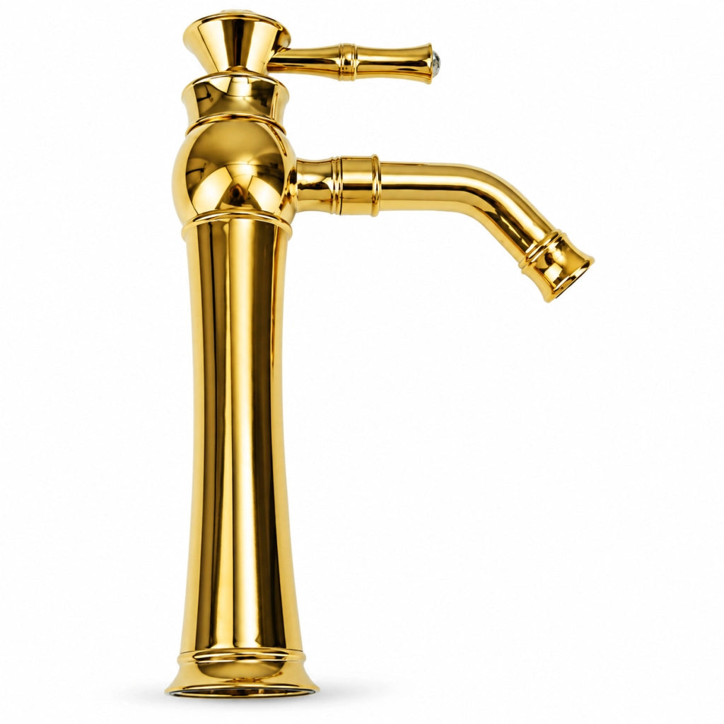 RUBINETTO BAGNO STILE ANTICO DIAMANTE MISCELATORE LAVANDINO ORO DORATO 2302