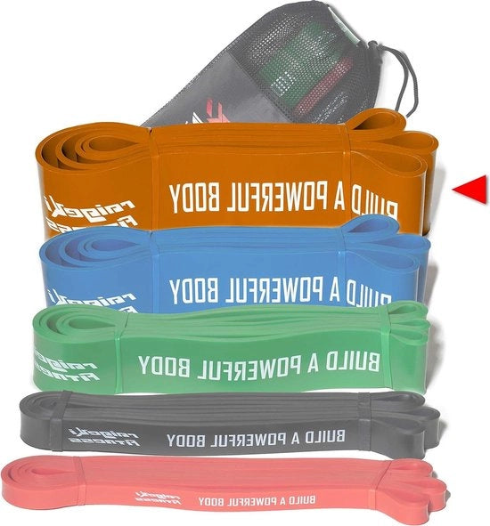 Cinture di resistenza elastica per fitness e sport di forza - inclusi piani di allenamento - separate e unite, lunghe cinture di resistenza per fitness