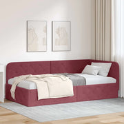 Cornice del letto ad angolo Rosso Vino 90 x 190 cm Tessuto