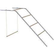 Struttura gioco in legno per galline, parco giochi per galline con posatoi e altalena regolabile, 82 x 150 x 110 cm, argento.