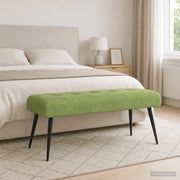 Panchina con bottoni imbottiti Verde chiaro 110 x 40 x 46 cm 42038532
