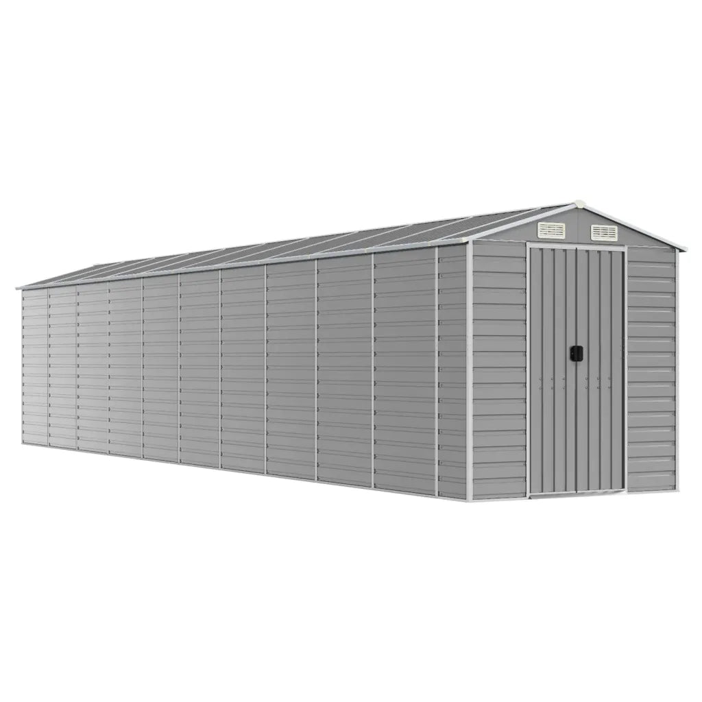 Casetta da giardino grigio chiaro 191x895x198 cm in acciaio zincato 3188251