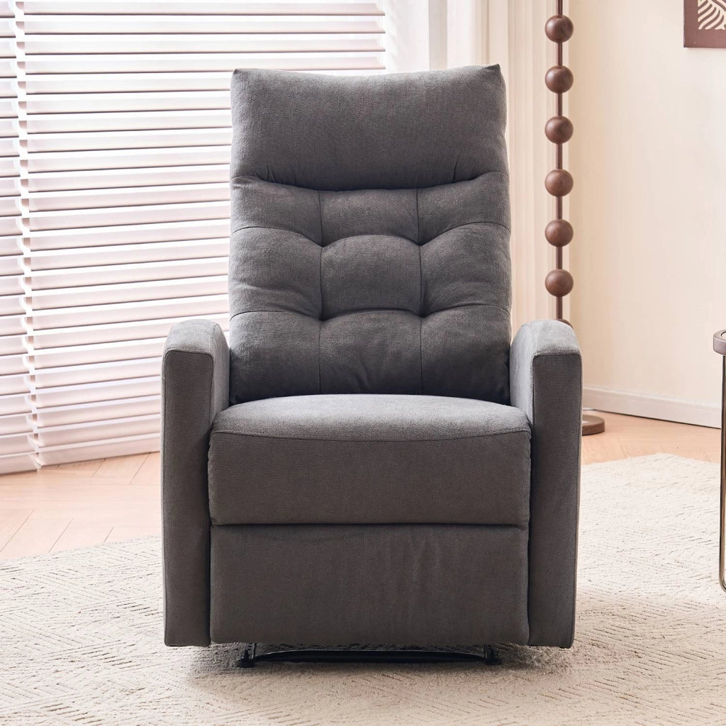 Marvin Poltrona Relax Reclinabile Manuale con Poggiapiedi Solena, Schienale Regolabile Seduta Ergonomica in Tessu Grigio