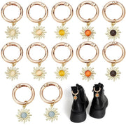 Charms per Scarpe 12 pezzi - Appoggio a forma di sole - Legering - Accessori per scarpe DIY - Veergespen - 48 mm Lungo