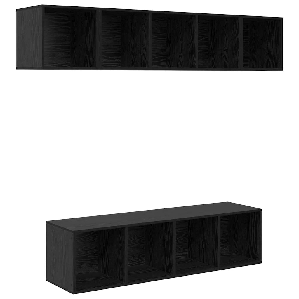 Set mobile TV 4 pcs Rovere Nero Legno multistrato 3393421