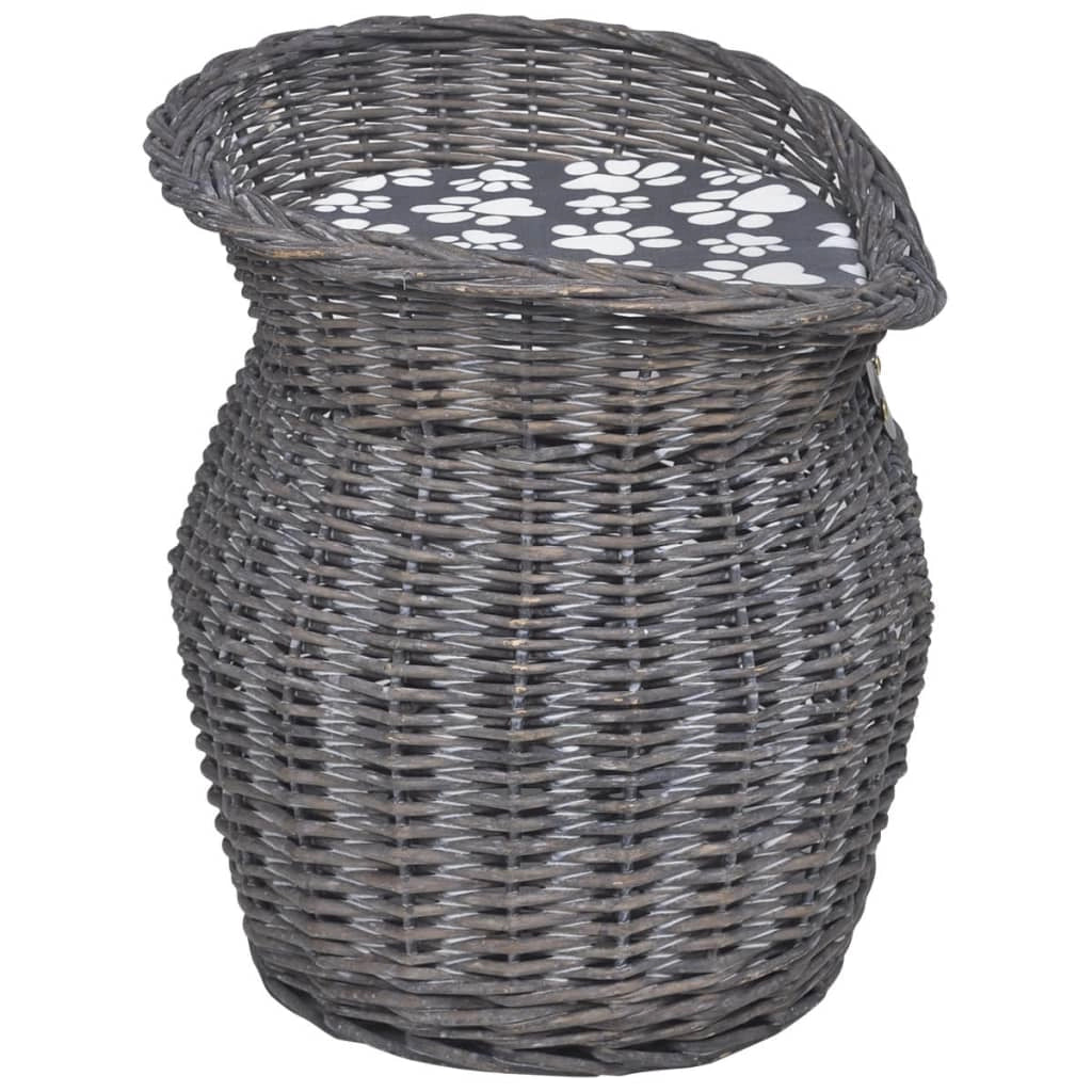 Tiragraffi/cuccia con cuscino in salice grigio 02_0022786