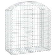 Cesto gabbione recinzione a gabbia muro di contenimento ad arco 100 x 50 x 100/120 cm ferro zincato argento 02_0039960