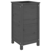 Fioriera rialzata per piante e fiori terrazza/giardino 40 x 40 x 78 cm legno massello di pino grigio 02_0037580