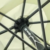 Ombrellone da Giardino e Terrazza Ø2.7x2.5 m Rotondo con Testa Inclinabile e Resistente ai Raggi UV 50+, Beige