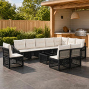 Set Divano da Giardino 11 pz Nero polyrattan 3436036