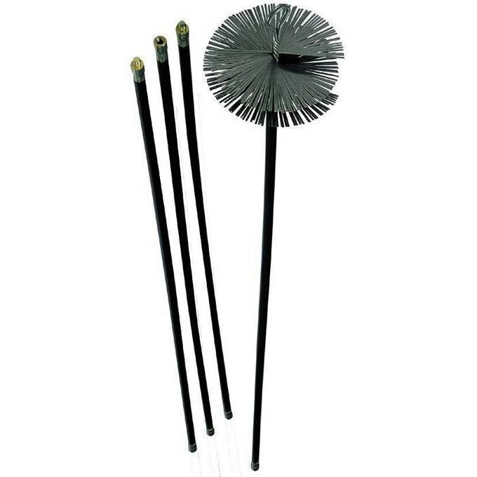 Vigor Blinky 40840-30 Kit Spazzacamino 6 Canne 140 cm Diametro 300 mm Scovolo Acciaio Aste Polipropilene