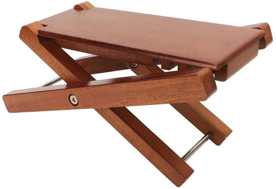 Sostegno per chitarra in legno di noce con regolazione di altezza - Chitarra classica - Stile elegante - Chitarra in legno di noce - Corretta posizione del corpo - Altezza regolabile - Modello con piedistallo
