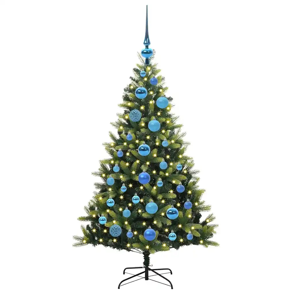 Albero di Natale Artificiale Pieghevole 150 LED Verde 120 cm