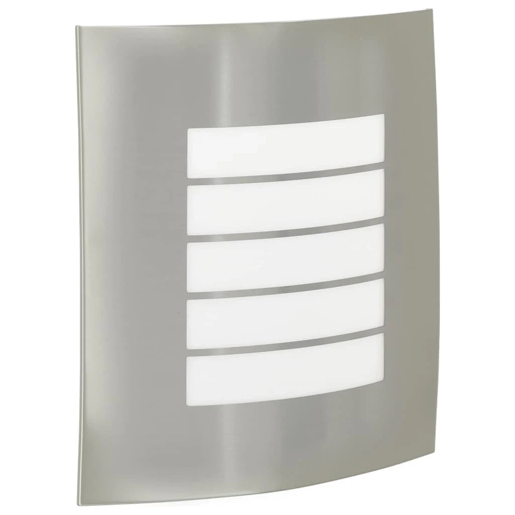 Moderna lampada da parete per esterni resistente alle intemperie per giardino 23 x 9 x 26 cm acciaio inox argento 02_0056515