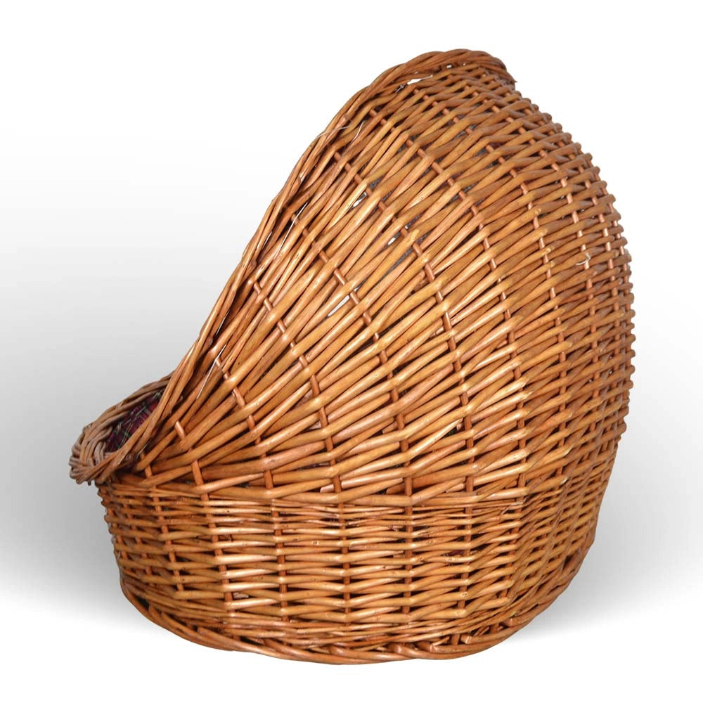 Cuccia lettiera in vimini con cuscino cesta lettino per animali 63x43x52 large