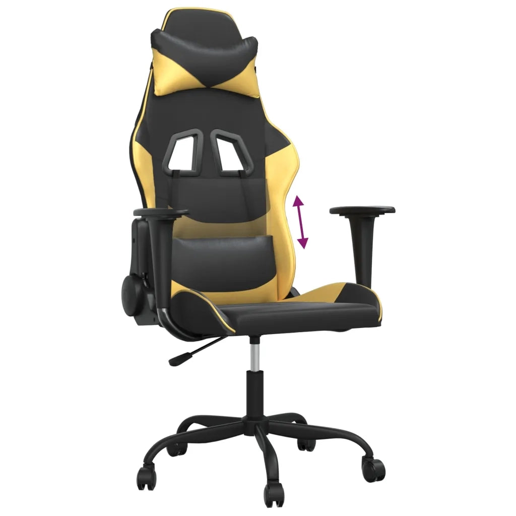 Sedia da Gaming | Sedia da e-sports Nera e Oro in Similpelle