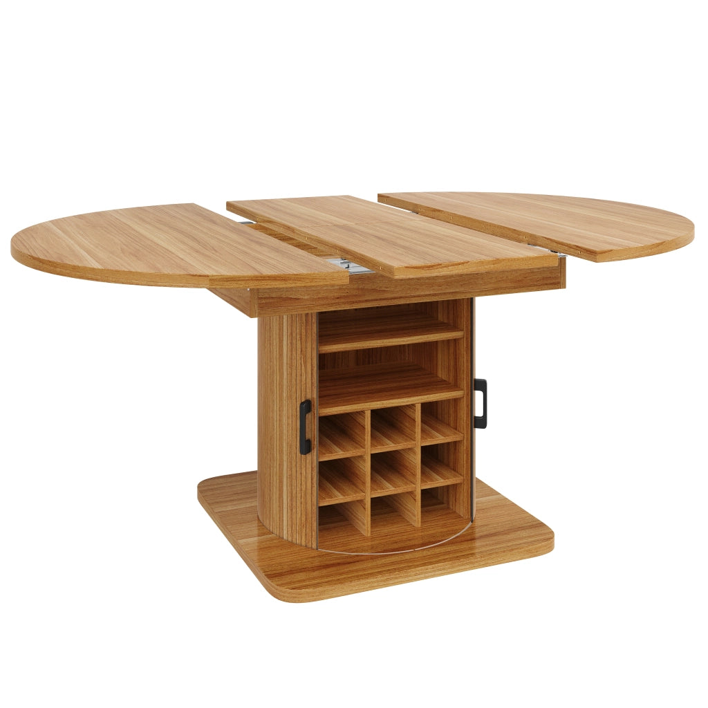 Tavolo allungabile da sala da pranzo con ampio vano contenitore; ripiani removibili; per cucina e soggiorno; 118 × 118 × 76 cm