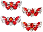 Decorazioni per Capelli a Velo con Cristalli/Strass - 4 Pezzi - Rimovibili - Luccicanti - Ideali per Matrimoni/Galà - Adesivi per Capelli
