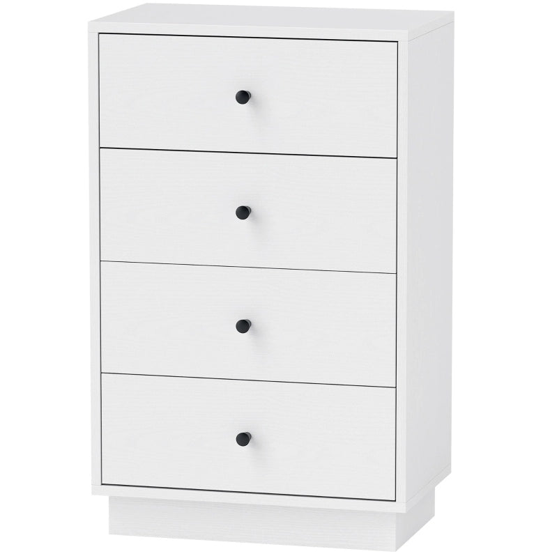 Cassettiera con 4 cassetti in legno 47 x 29 x 75 cm bianca
