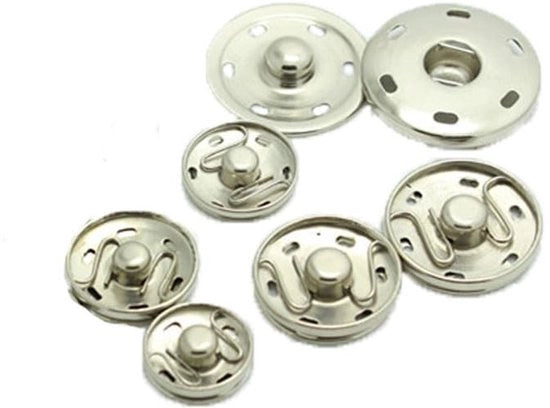 Drukknop 30 pezzi - Drukknop in ottone - Diametro 15 mm - Drukknop per cucire - Set di drukknopen - Duraturo e inox - Drukknop a goccia