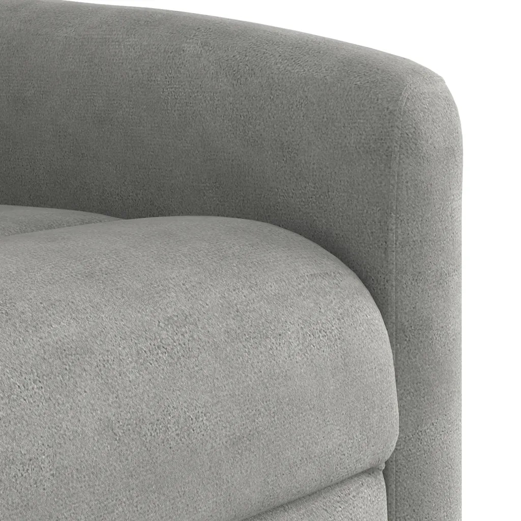 Divano Sedia-Poltrona Reclinabile Massaggio Grigio Chiaro Tessuto Microfibra 637215