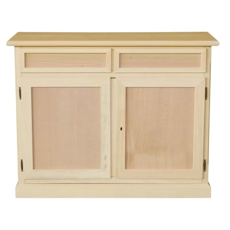 Madia credenza in legno grezza 2 ante 2 cassetti l.105 p.42 h.86 - Mobili 2G