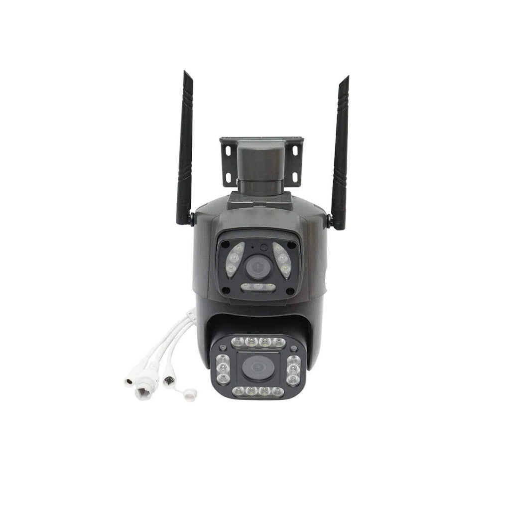 Telecamera di videosorveglianza a doppio obiettivo da 8 MP, 4G 1080P, PTZ con sensore di movimento, rilevamento umano e applicazione V380 Pro