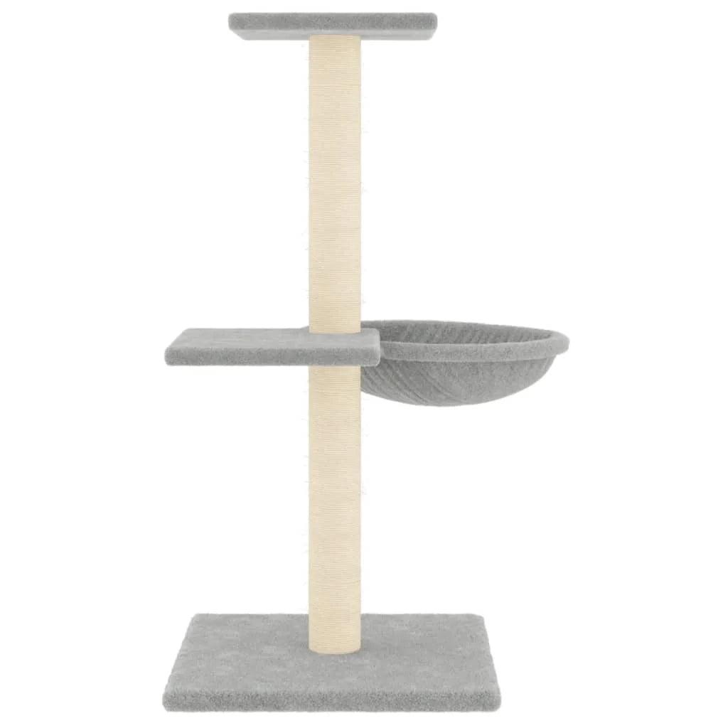 Tiragraffi per gatti Mobili per arrampicata su torre Tiragraffi piattaforma da arrampicata con tiragraffi in sisal leggero 72 cm grigio 02_0022614