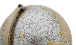 Mappamondo Arancione Ø20x28 cm Metallo e Plastica Oro Ruggine e Argento