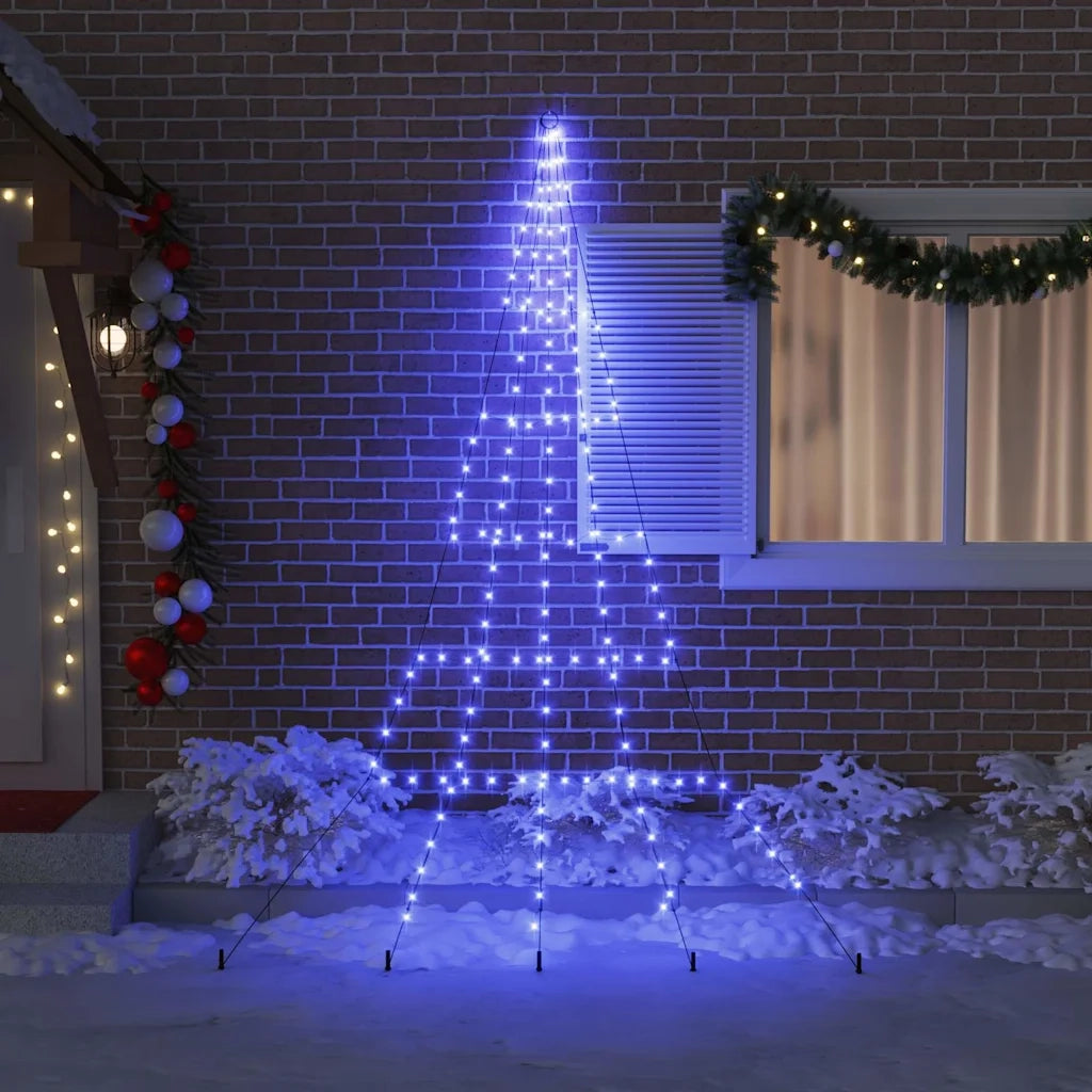 Albero di Natale LED con picchetti per il terreno Blu 306 cm 42018744