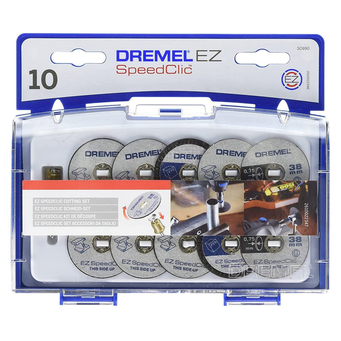 Dischi da Taglio Dremel in set da 10 pz con Perno EZ SpeedClic SC960