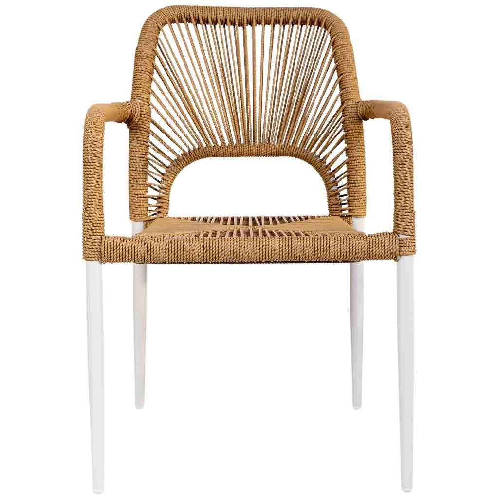 Sedia in rattan sintetico beige 57x63x80,5