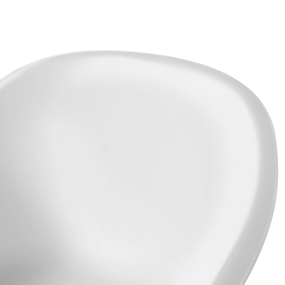 Sedia A Dondolo Bianco Materiale Sintetico Gambe In Metallo Seduta Conchiglia Pattini In Legno Massello Stile Scandinavo Moderno