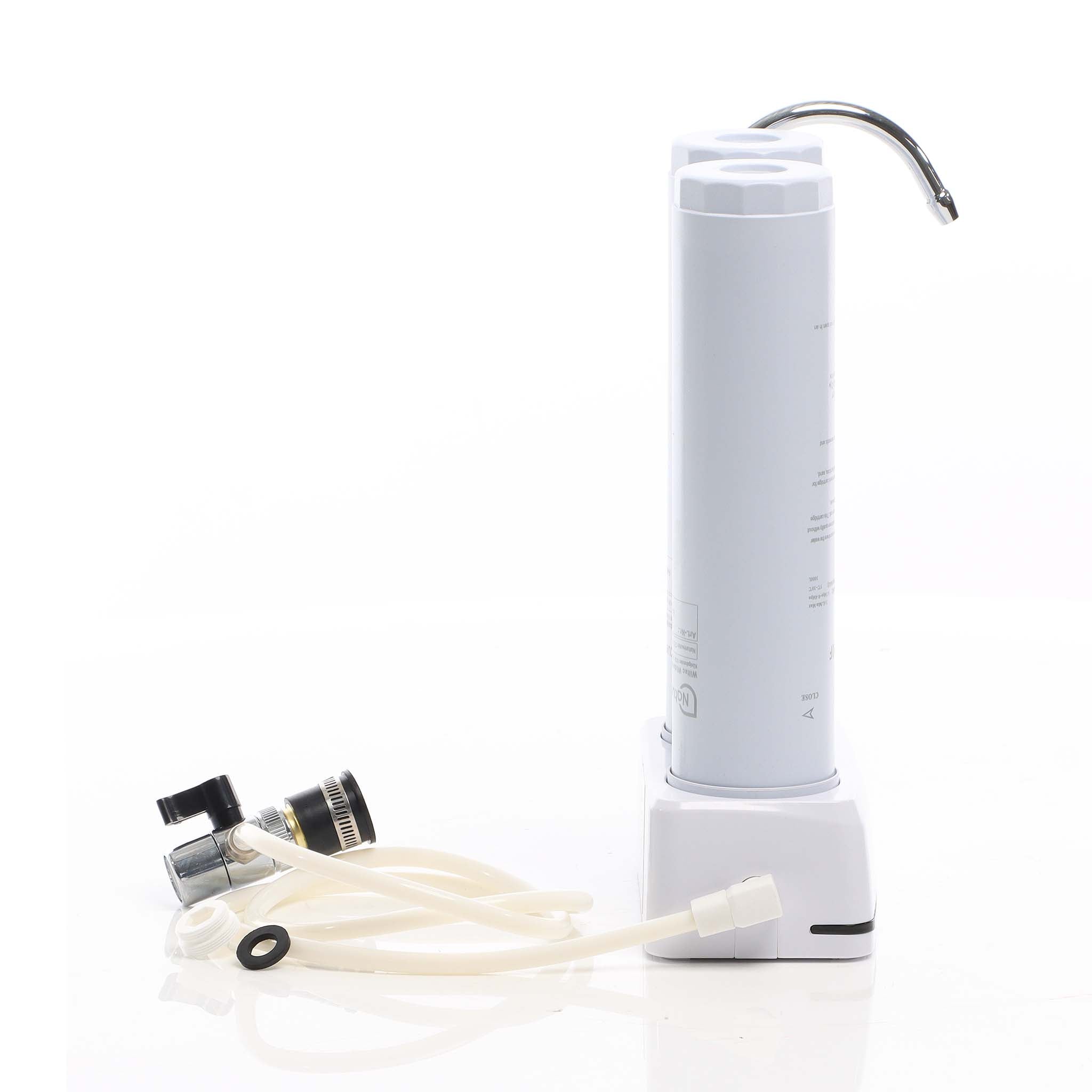 Naturewater Filtro acqua NW-2-CTOUF, Sistema di filtrazione a 2 livelli con cartucce, Filtro da banco